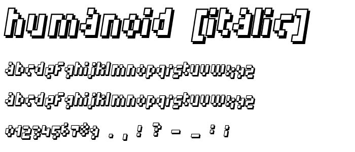 Humanoid [italic] font